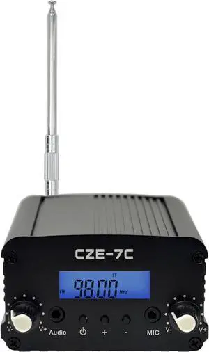 7W/1W FM Transmitter for Church Parking Lot - FCC Certified Long Range Stereo Mini Radio Station for Drive-in Movie, Fireworks Show, and Outdoor Events