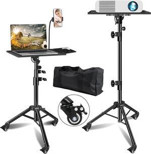 Projector Stand with Wheels,Foldable Laptop Tripod Adjustable Height Projector Tripod Stand 29 to 73 Inch with Removable Mouse Tray and Phone Holder for Office ,Home, DJ Racks