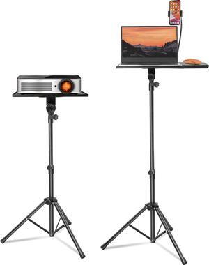 Projector Stand Tripod With Mouse Tray  Laptop Projector Tripod Stand Adjustable Height 23.4" to 48.3" With Gooseneck Phone Holder - Perfect Tripod for Office, Home, Outdoor DJ Equipment