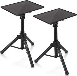 Laptop Projector Tripod Stand - 2 Pcs Computer, Book, DJ Equipment Holder Mount Height Adjustable Up to 52 Inches w/ 20'' x 16'' Plate Size - Perfect for Stage or Studio Use - Pyle PLPTS4X2