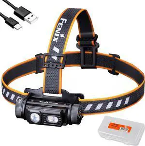 HM60R Headlamp, 1300 Lumen USB-C Rechargeable with Flood Light, Red Light and LumenTac Organizer