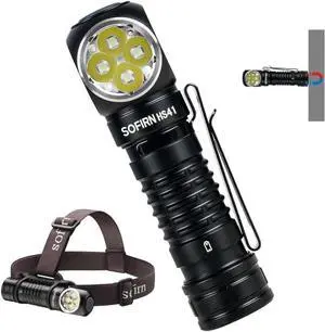 4000 Lumen Headlamp Rechargeable Head Lamp, Sofirn HS41 LED EDC Headlight with Magnetic Base, IP68 Water Resistance, High Lumens Super Bright Head Light for Camping Emergency(Battery Included)
