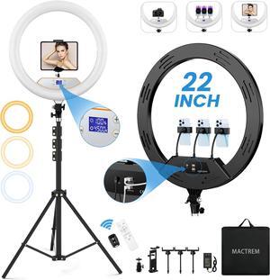 Ring Light with 75'' Tripod Stand, LED Display/2 USB Ports/6500K Dimmable Ring Light for ipad Phone Holder for Tattoo Lash Live Makeup Video Recording TikTok Barber Stylist Photography