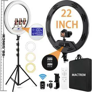 Ring Light with Stand,Ring Light Tripod for iPhone,with 75"Tripod/LCD Display/4 Phone Clips/2 USB Ports,Adjustable 2600K-6500K Color Temperature,for Barber Makeup Tattoo TikTok Video Recording Vlog