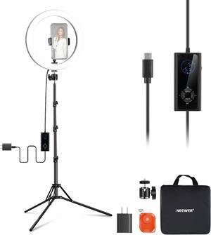 24W High Power LED Ring Light for Phone with 71" Stand, Bi Color 2900K-7000K, USB Type C PD Input, CRI97+ 1810lux/0.5m 12 Scenes for Makeup Live Stream Zoom Calls TikTok, RH12B