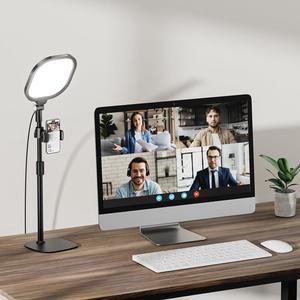 Lighting for Computer, Adjustable Desk Lighting for Video Calls, 30 Light Modes Video Conference Light, Desk Ring Light with Stand for Webcam, Meetings, Live Stream, Home Office. CRI 97.8