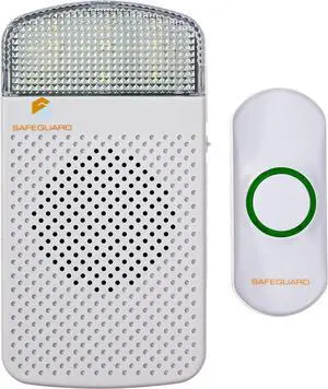 Supply Wireless Doorbell Kit- 1000' Range Plug In Doorbell Ideal As Hearing Impaired Doorbell & Deaf Doorbell - Available 95dB Volume Setting & Attention Grabbing Flashing Doorbell Strobe