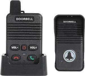 Wireless Doorbell Black, Full Duplex Two Way Intercom Hand-Free Doorbell, 700ft Range, One Press to Talk for Home Office (Can only Initiate a Call from The Outdoor Unit)