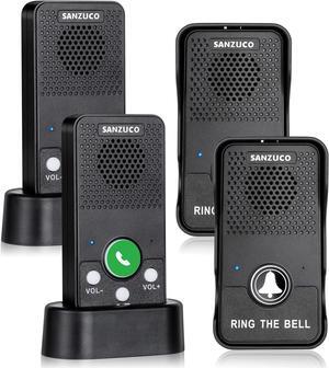 Wireless Doorbell, Rechargeable Battery Doorbells, Hands-Free Full Duplex Intercom Doorbell Operates Over 1000ft Range, 8 Adjustable Volume & 4 Chimes Wireless, Waterproof&LED Flashlight