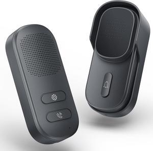 Hands Free Wireless Intercom Doorbell for Home Classroom, Wuloo Two-Way Communicator Doorbell Chime with 1/2 Mile Distance 4 Volume Levels 10 Chimes Battery-Operated with Mute Mode1&1, Gray)