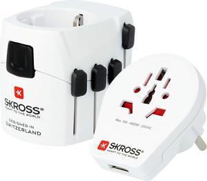 1.302539 - Mundo Pro 2 in 1 - Worldwide Universal Travel Adapter - Voltage and Power: 100 V700 W / 250 V1750 W - 2.4 A USB socket - Protection against electric shock