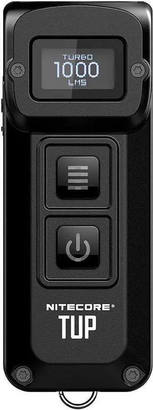 TUP 1000 Lumen RCHRGBL Keychain Flashlight Black