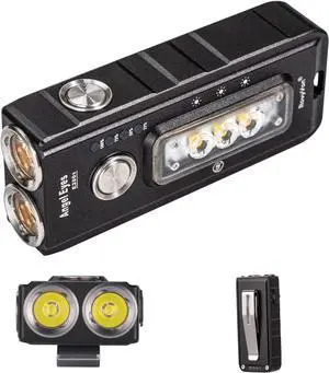 E200S EDC Flashlight Rechargeable, 1650 High lumens Keychain Flashlight with Powerful Magnetic Tail, Powered by 1400mAh Battery for Outdoors, Emergency, Work(Front:6500K/Side:5000K)