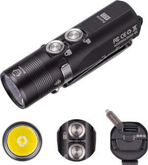 A23 G2 1000 lumens USB-C Rechargeable EDC Flashlight, 6500K Cool White 850mAh LED Pocket Flashlight Keychain, with Magnetic Pocket Clip for EDC Carry, Camping and Hiking (Gunmetal)
