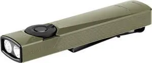 Arkfeld Ultra 1400 Lumens EDC Flat Flashlight, Rechargeable Compact Pocket Light Combines White Light, UV Light, and Green Beam, Triple Light Sources Perfect for Checking, Working (Olive Green)