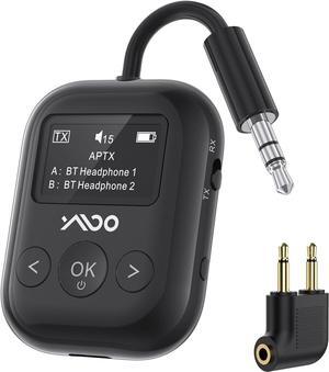 Upgraded Bluetooth 5.4 Transmitter Receiver for Airplane, Wireless Bluetooth Transmitter Travel Essentials, Supports to 2 AirPods/Headphones, 2-in-1 Adapter for Planes,TV, Gym,Car,Home Stereo