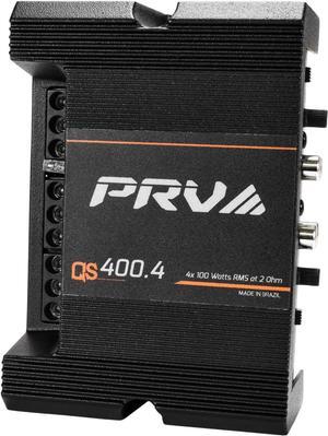 QS400.4 2 Ohm Mini Compact 4 Channel Car Audio Amplifier 4 x 100 Watts RMS at 2 Ohm - 400 Watt Amp Stereo 12 Volts Amp Class D Full Range Bridgeable