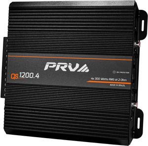 QS1200.4 2 Ohm Compact 4 Channel Car Audio Amplifier 4 x 310 Watts RMS at 2 Ohm - High Power Stereo 12 Volts Amp Class D Full Range Bridgeable