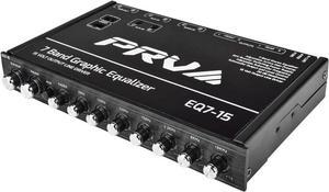 EQ7-15 7 Band Graphic Equalizer 15 Volt RCA Line-Level Output with Fader and Subwoofer Level Control for Car Audio