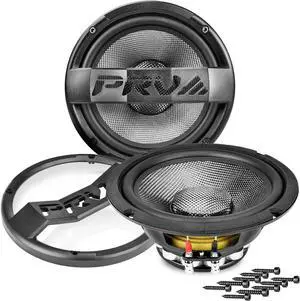 Fiber 8" Midrange Speaker 500 Watts 4 Ohm Neodymium 8MR500CF-NDY-4 Water Resistant Pro Audio Loudspeaker for Boat UTV 4-Wheeler Motorcycle (2 Speakers)