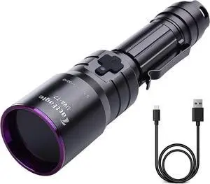 UV Flashlight 365nm UV Light Black Light UVA-T7 for NDT (Non-Destructive Testing), Resin Glue Curing, A/C Leak Detection, Rocks and Mineral Hunting