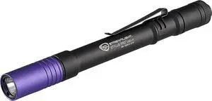 Streamlight 66148 Stylus Pro USB 400nm UV Rechargeable Penlight with 120V AC Adapter, USB Cord and Nylon Holster, Black