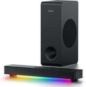 Sound Bar for Smart TV 3.1CH PC Gaming Soundbar with Subwoofer RGB Lighting Audio Sync Surround Sound System BT 5.3/HD-ARC/Optical/AUX/USB for Desktop Tablets Consoles Home Cinema