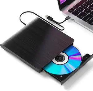 External Compatible with Bluray Drive Compatible with Reading DVD CD BD Drive, Suitable for USB3.0 and Type-C Port, Windows XP/7/8/10/11MacOS PC, Silent and high Speed