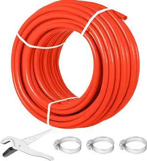Oxygen Barrier 1/2 Inch 300 Feet Tube Coil EVOH PEX-B Pipe, for Residential Commercial Radiant Floor Heating, Red