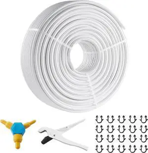 PEX-AL-PEX Tube, 656ft, 5/8'' Diameter Aluminum-Plastic Composite Pipe Oxygen Barrier Radiant Floor PEX Pipe, 0.08'' Thickness Radiant Heat Floor Plumbing Inner Aluminum Layer PEX Tubing Pipe
