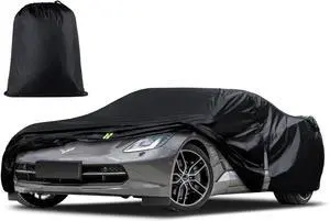 Car Cover Custom Fit for Chevrolet Corvette C4 C5 C6 C7 C8 19802023, Waterproof All Weather Full Exterior Cover Rain Sun Snow Protect with Door Zipper (Not Include Mirror Pocket)