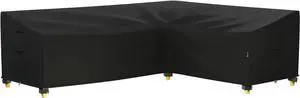 Outdoor Patio Furniture Cover for 120 x 90 inch L-Shaped Sectional Sofa, Waterproof Weatherproof Heavy Duty 600D Garden Cover for Outside L Shape Couch