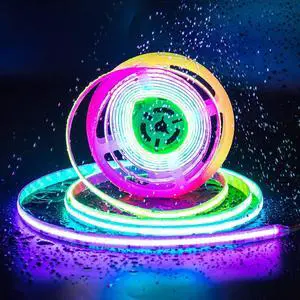 IP65 Waterproof RGB Smart IC COB LED Strip Light Addressable 24ft/7.5m,24V Color Flowing Strip Light Multicolor Flexible Tape Light for TV,Room,Party DIY Decoration(Without Controller&Adapter)