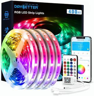 LED Strip Lights 400ft (4 Rolls of 100ft), Color Changing Lights Strip for Bedroom, Desk, Indoor, Room Bedroom, Girl Boy Brithday Gifts RGB Decor with Remote and 24V Power Supply