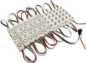 100Pcs WS2811 RGB LED Module Lights DC 12V SMD 5050 Addressable Dream Color RGB LED Module Waterproof IP65 LED Storefront Lights with Tape Adhesive Backside(No Controller)