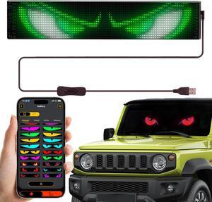 Super RGB Programmable LED Sign, 23"x5" Scrolling Big Flexible LED Matrix Panel, Smart APP Control Custom Text Pattern Animation, LED Digital Display Eye LED Sceen Lights for Car Window Store Decor