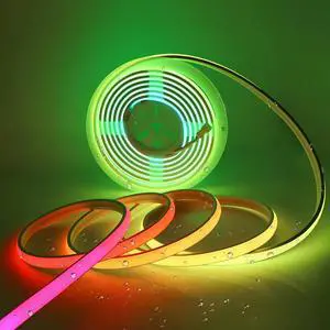 COB LED Strip, IP68 Waterproof 12V 16.4ft WS2811 RGB-IC Dream Rainbow Color LED Tape 720LEDs/m with Silicone Tube, for Outdoor Decor Lighting (Without Controller and Power Supply)