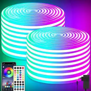 Led Rope Lights,132FT RGB LED Strip Lights, App Control/IR Remote,Outdoor IP65 Waterproof, Music Syncing, Flexible DIY Design led Lights for Bedroom, Gaming, Party, Christmas Décor