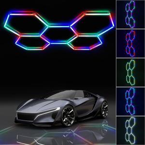 Hexagon led Lights - Garage Hexagon Light with 358 Color Modes, Dimmable and Speed Adjustable RGB Hexagon Wall Lights, DIY Design for Gaming Room, Bar, Club, Party, Music Studio, Gym