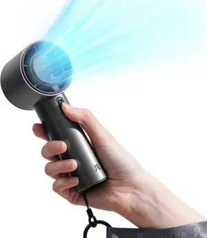 Portable Handheld Fan, Speed(1-100) Adjustable Turbo Mini and 5000mAh Battery Rechargeable Personal Fan with Metal Body,Digital Display, Gifts for Women Men Travel/Camping/Outdoor-Grey