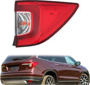 Outer Passenger Side Tail Light Assembly Replacement for Pilot EX-L SE Touring EX Elite LX 2019 2020 2021 2022 Right Side Tail Lamp Assembly Replacement for 33500TG7A11