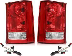 Tail Lights Set w/Bulb and Wiring Harness Compatible with Honda Pilot 2009-2015 Rear Brake Lamps Replaces 33500SZAA02, HO2801174 Driver and Passenger Side