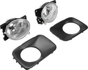 Pair Fog Lights w/Bezel Compatible with 2009-2011 Honda Pilot Replacement for HO2595100 HO2594100 HO1038101 HO1039101 Front Fog Lamp Cover Trim LH & RH
