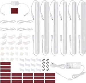 Under Cabinet LED Lighting Kit, Super Bright, 6 PCS 12 Slim Light Bars, 31W 2000 Lumen, Dimmable, Plug or Wired Power Adapter, for Kitchen Cabinets Counter Shelf Workbench (Warm White 3000K)