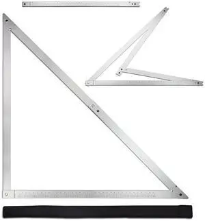 48 Aluminum Combination Square Carpenter Tools | Adjustable 45° & 90° Angles for Framing/Roofing/Staircases | Professional Woodworking & Construction Triangle Ruler Tool