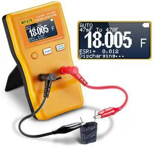 MF470 Auto Ranging Capacitance Meter, Professional Measuring Capacitance Resistance, ESR Capacitor Meter Car Audio Farad Super Capacitor Measurment 0.01pF to 470,000,000uF