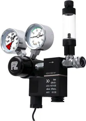Aquarium Co2 Regulator DC Solenoid with Bubble Counter and Check Valve Plant Grow DIY CO2 System CGA320 Side Open Cylinder