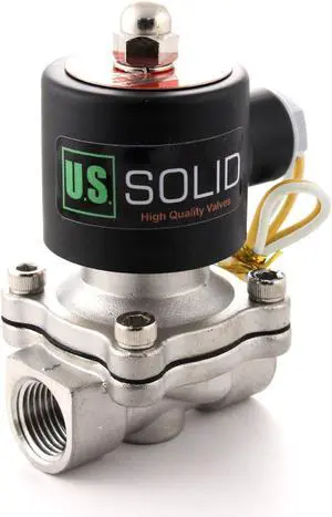 Solid Stainless Steel Electric Solenoid Valve 110VAC Normally Closed Air Water (1/2 Inch)
