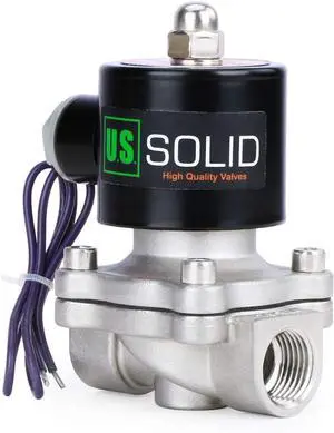 Stainless Steel Electric Solenoid Valve 12VDC N.C. Air Water Fuel VITON