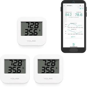 Smart Wireless Temperature & Humidity Sensor, 3-Pack, Wide Temp Range for Freezer, Fridge, Green House, Pet Cage, App Alerts, Emails, Text/SMS alerts- Hub Required